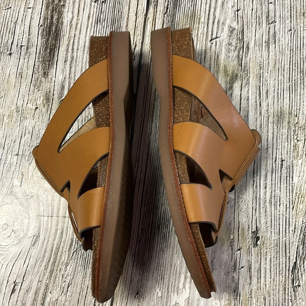 Sofft Balin Women's Sandal Brown Leather Slide Flats Slip On Shoes